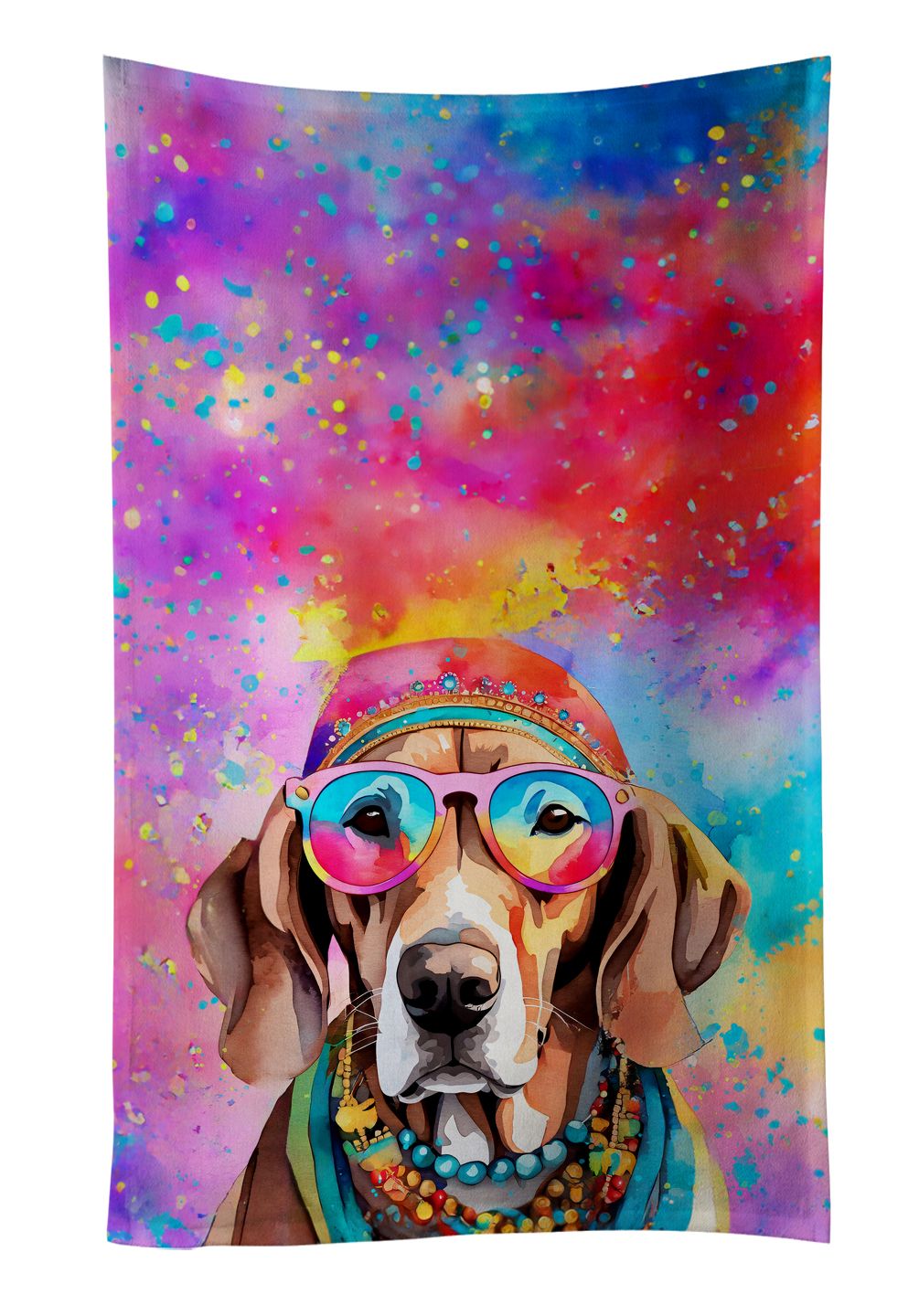 Weimaraner Hippie Dawg Kitchen Towel Dish Cloths Guest Hand Towel Decorative Bathroom Towel for Face,Tea, Dishcloth, Kitchen and Bath