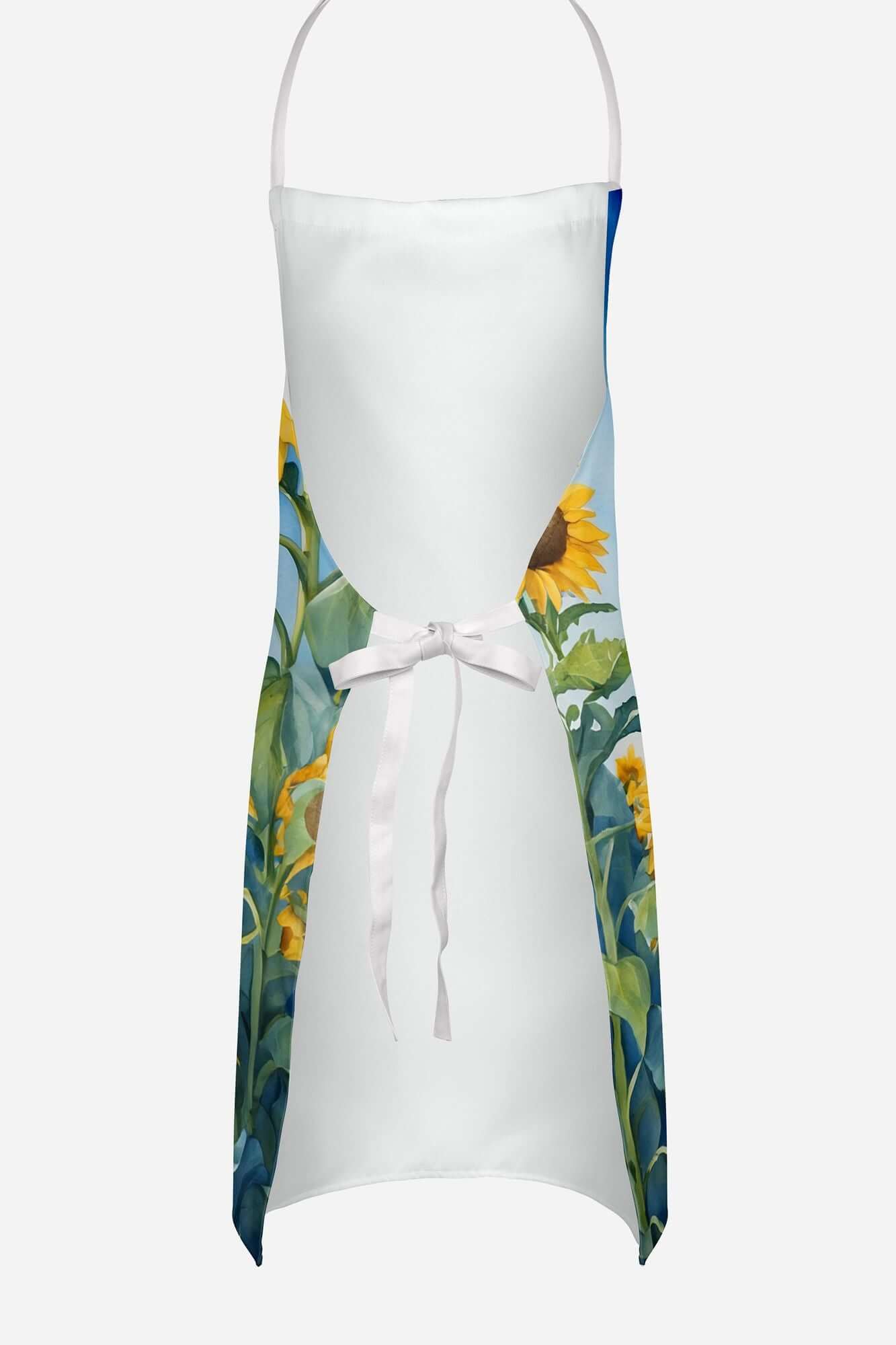 White Poodle in Sunflowers Apron Cooking Kitchen Server Baking Crafts Gardening for Adult Women Men, Unisex, Large, Multicolor