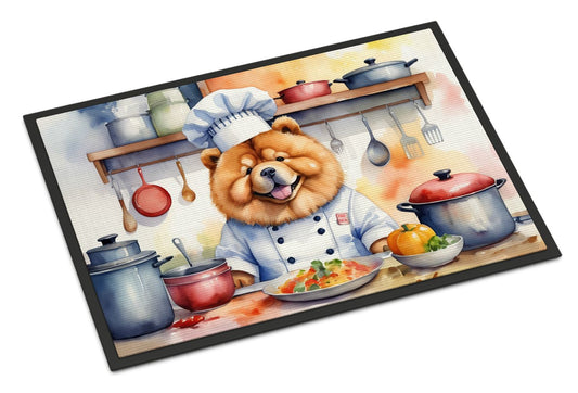 NEW Chow Chow The Chef Doormat Front Door Mat Indoor Outdoor Rugs for Entryway, Non Slip Washable Low Pile, 18H X 27W