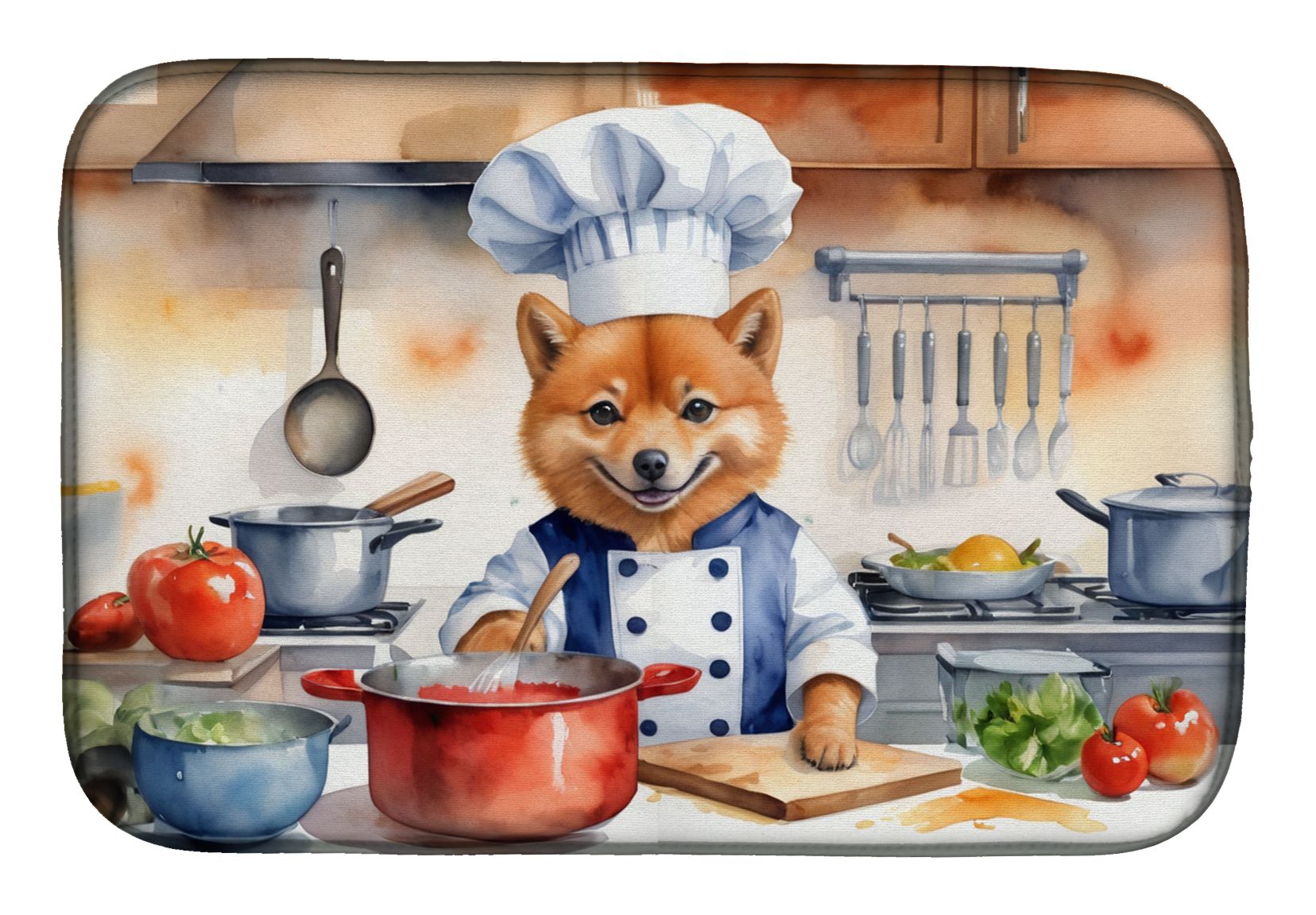 Finnish Spitz The Chef Dish Drying Mat Absorbent Dish Drying Mat Pad for Kitchen Counter Dish Drainer Mat for Countertop, 14 x 21", Multicolor