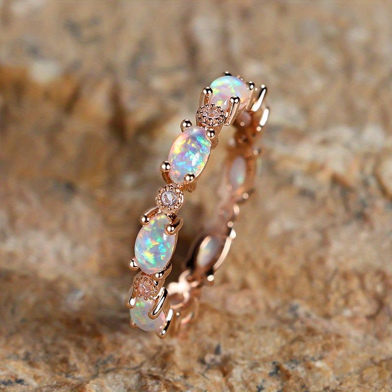 Ring Of Opal Engagement Wedding Valentine's Gift Women's Exquisite Jewelry Trendy Accessories