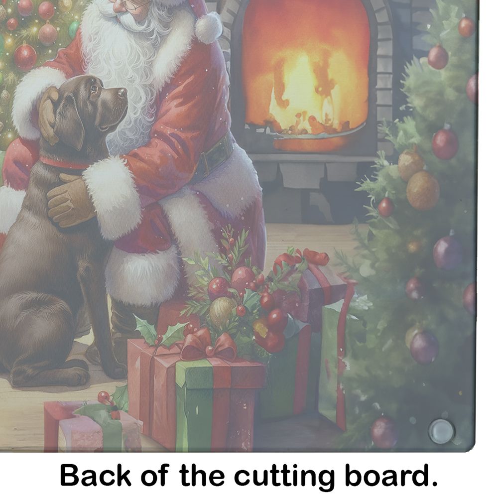NEW Labrador Retriever and Santa Claus Glass Cutting Board Decorative Tempered Glass Kitchen Cutting and Serving Board Large Size Chopping Board