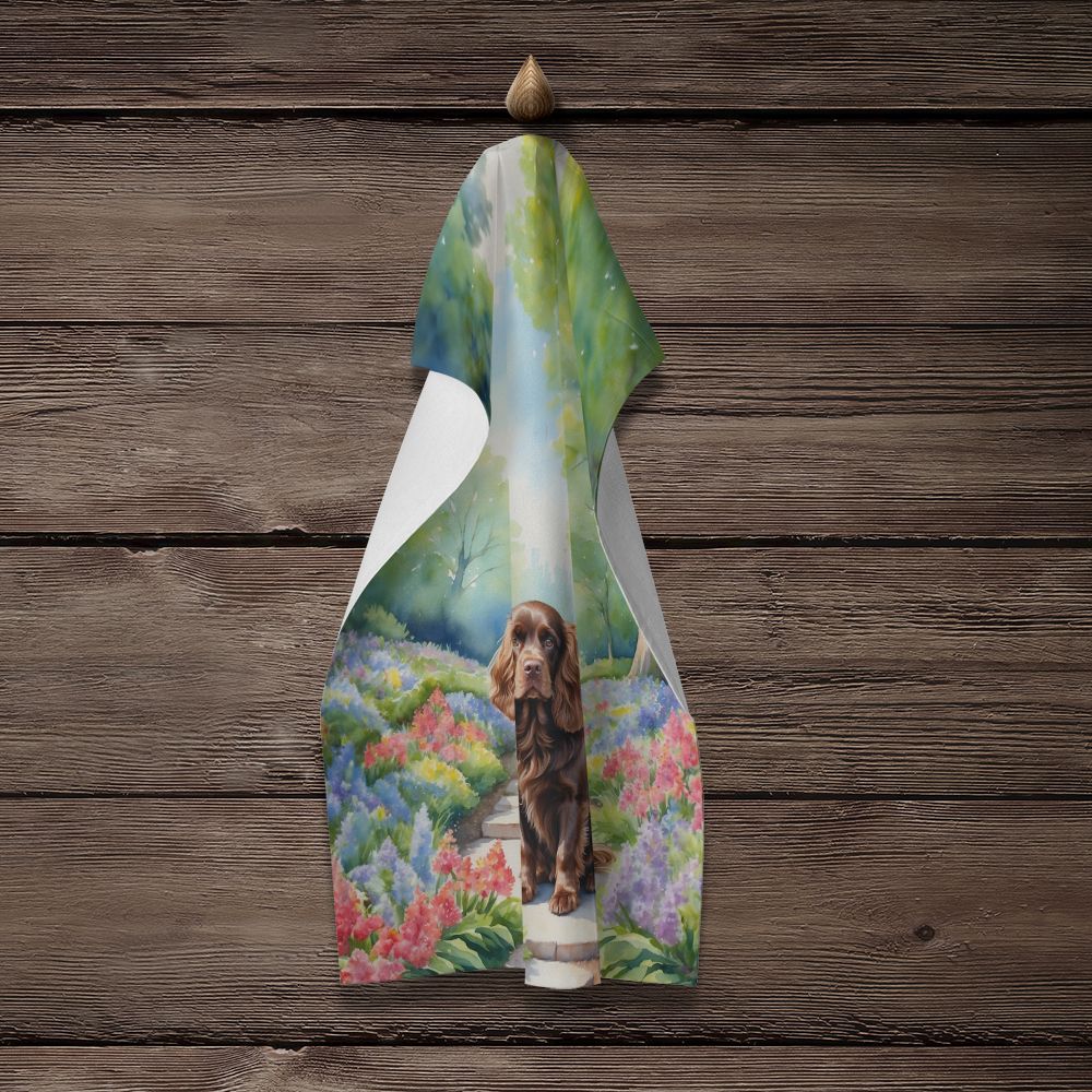 Sussex Spaniel Spring Path Kitchen Towel Dish Cloths Guest Hand Towel Decorative Bathroom Towel for Face,Tea, Dishcloth, Kitchen and Bath