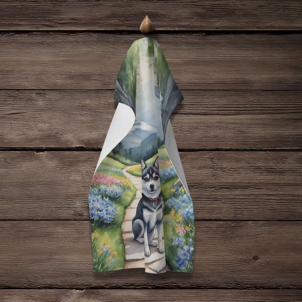 Alaskan Klee Kai Spring Garden Kitchen Towel Dish Cloths Guest Hand Towel Decorative Bathroom Towel for Face,Tea, Dishcloth, Kitchen and Bath