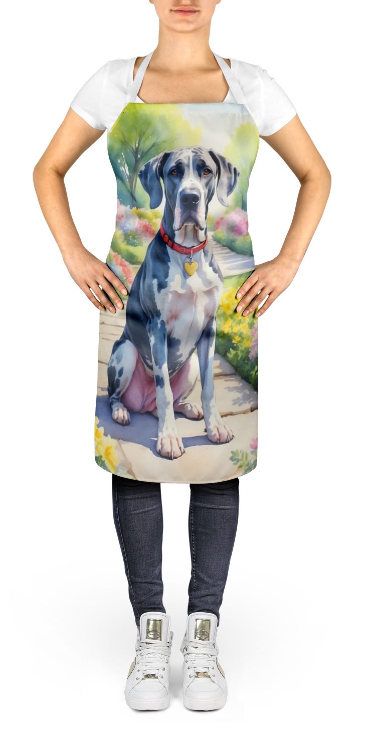 Great Dane Spring Path Apron Cooking Kitchen Server Baking Crafts Gardening for Adult Women Men, Unisex, Large, Multicolor