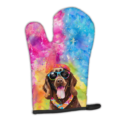 Chocolate Labrador Hippie Dawg Oven Mitt Heat Resistant Thick Oven Mitt for Hot Pans and Oven, Kitchen Mitt Protect Hands, Cooking Baking Glove