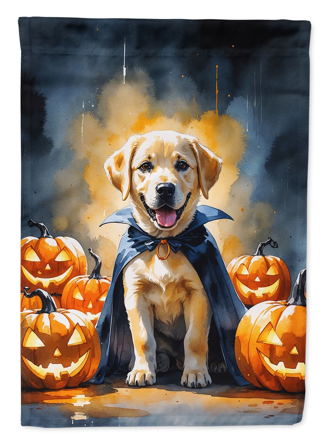 Yellow Labrador Retriever Puppy Halloween Garden Flag Mailbox Flag Decorative Yard Flag Banner Outside Patio Artwork Yard Flower Beds, Garden Size, Multicolor