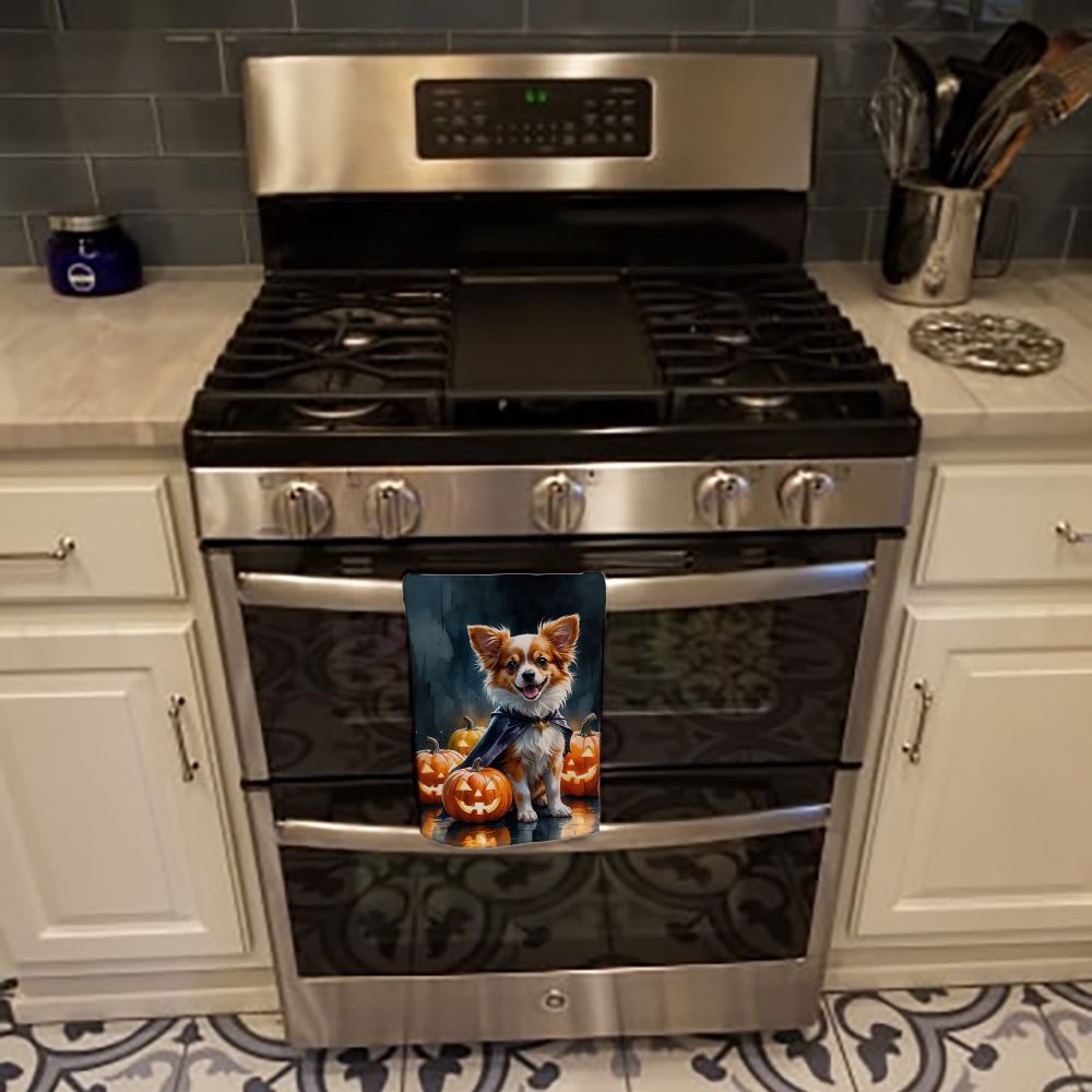 Papillon Puppy Halloween Kitchen Towel Dish Cloths Guest Hand Towel Decorative Bathroom Towel for Face,Tea, Dishcloth, Kitchen and Bath