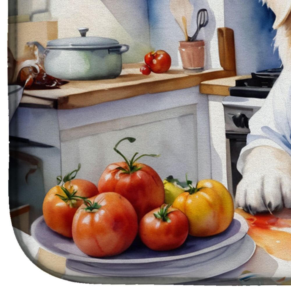 Great Pyrenees The Chef Dish Drying Mat Absorbent Dish Drying Mat Pad for Kitchen Counter Dish Drainer Mat for Countertop, 14 x 21", Multicolor
