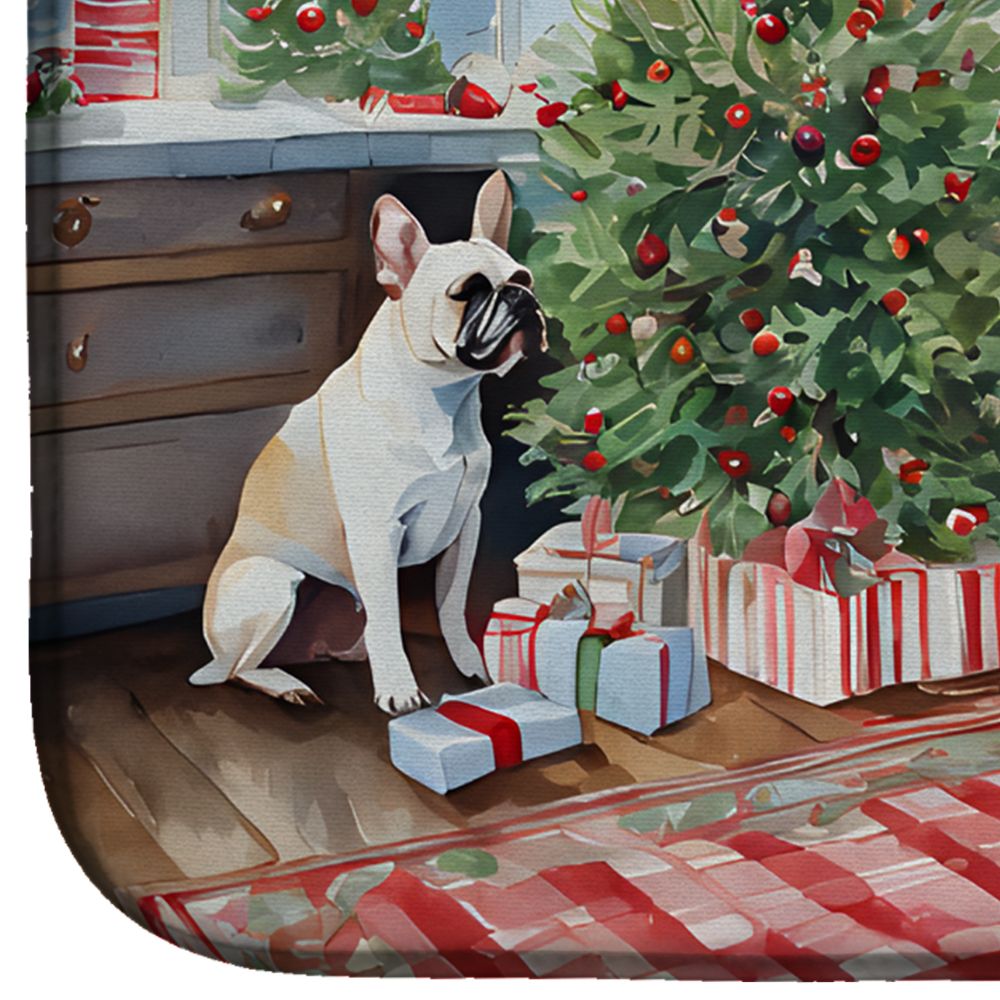French Bulldog Christmas Cookies Dish Drying Mat Absorbent Dish Drying Mat Pad for Kitchen Counter Dish Drainer Mat for Countertop, 14 x 21", Multicolor