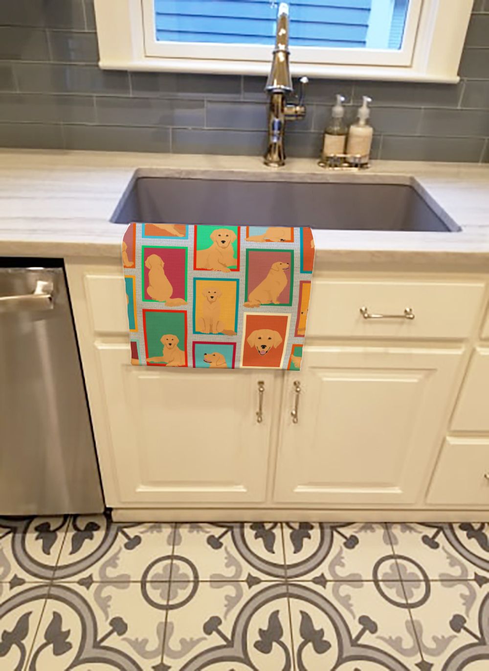 Lots of Golden Retriever Kitchen Towel Dish Cloths Guest Hand Towel Decorative Bathroom Towel for Face,Tea, Dishcloth, Kitchen and Bath