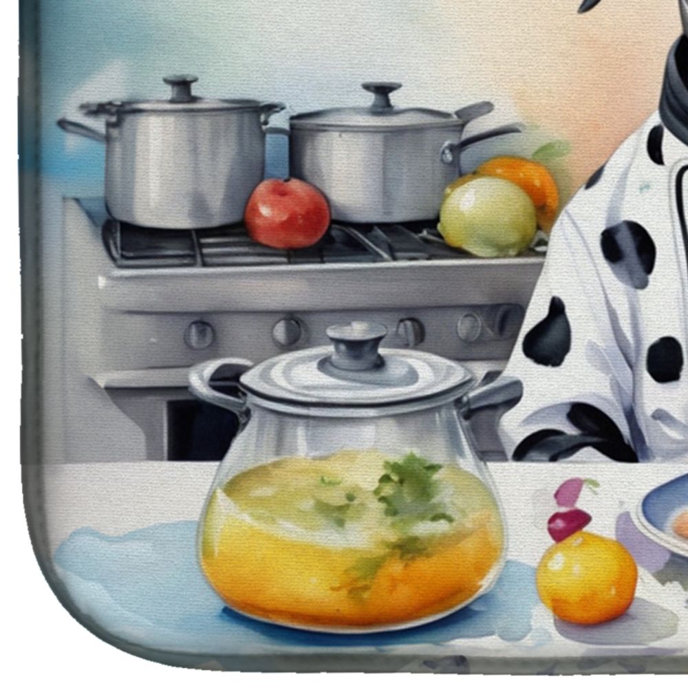 Dalmatian The Chef Dish Drying Mat Absorbent Dish Drying Mat Pad for Kitchen Counter Dish Drainer Mat for Countertop, 14 x 21", Multicolor