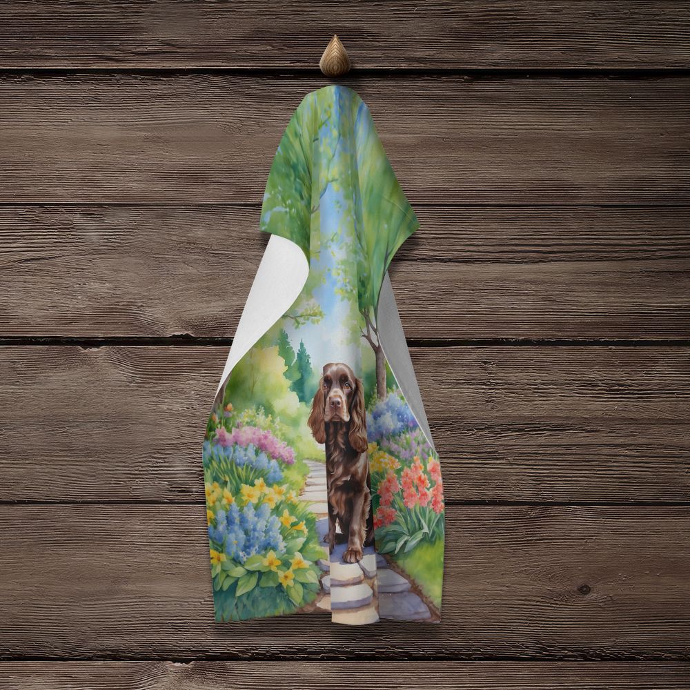 Cocker Spaniel Spring Path Kitchen Towel Dish Cloths Guest Hand Towel Decorative Bathroom Towel for Face,Tea, Dishcloth, Kitchen and Bath