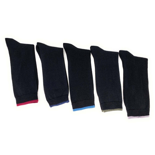 Men's Cotton Crew Dress Socks 5 Pairs Business Casual Moisture-Wicking