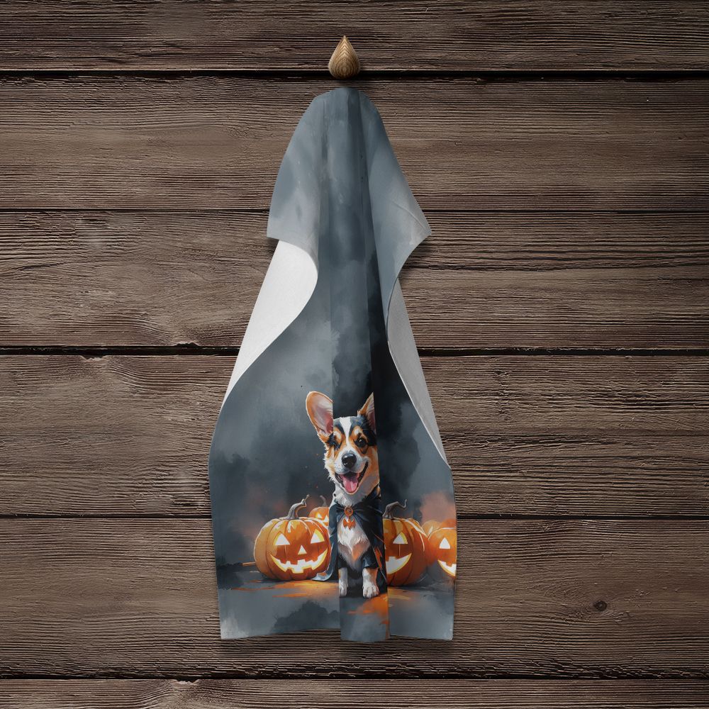 Corgi Puppy Halloween Kitchen Towel Dish Cloths Guest Hand Towel Decorative Bathroom Towel for Face,Tea, Dishcloth, Kitchen and Bath