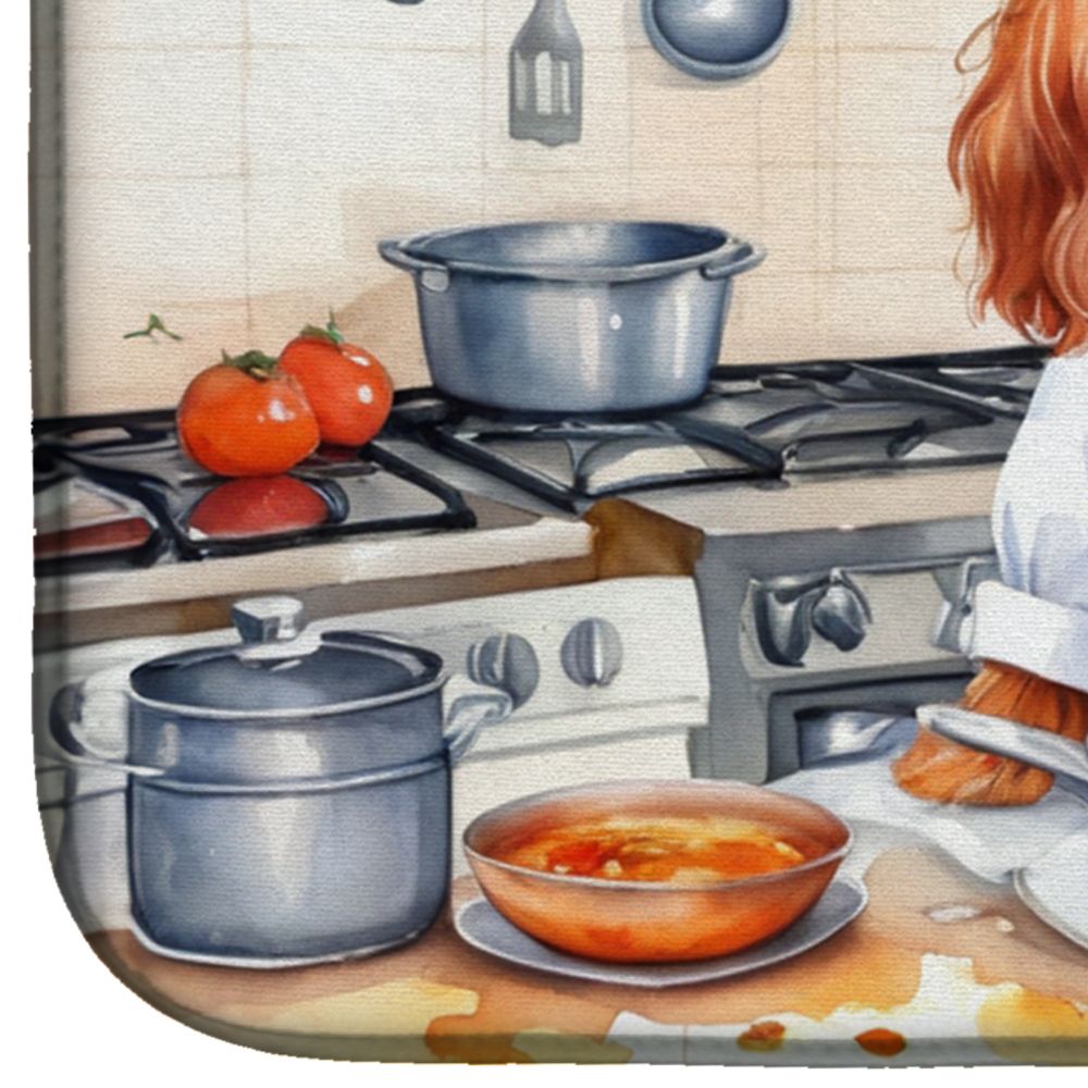 Cavalier Spaniel The Chef Dish Drying Mat Absorbent Dish Drying Mat Pad for Kitchen Counter Dish Drainer Mat for Countertop, 14 x 21", Multicolor