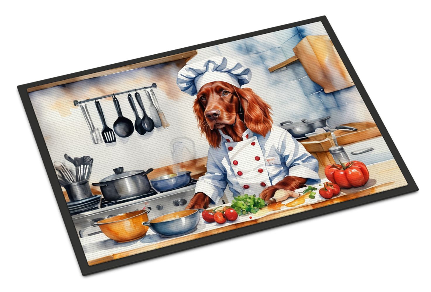 Irish Setter The Chef Doormat Front Door Mat Indoor Outdoor Rugs for Entryway, Non Slip Washable Low Pile, 24H X 36W