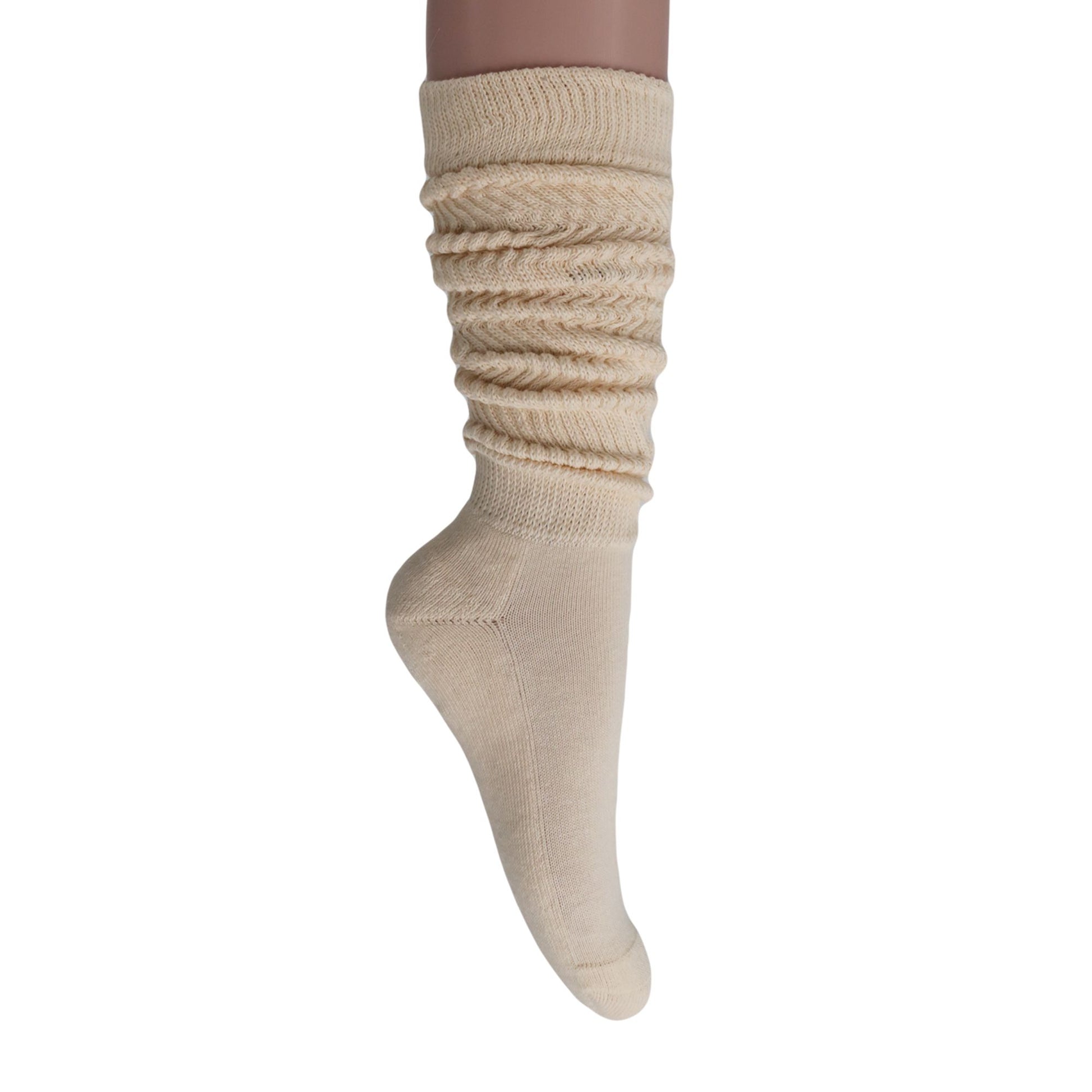 Slouch Socks for Women Extra Long Heavy Slouchy Scrunch Cotton Socks 1 Pair Shoe Size 5 to 10