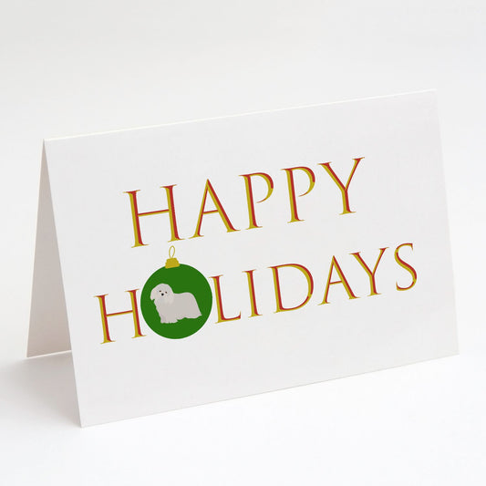 Coton de Tulear #2 Happy Holidays Greeting Cards Pack of 8 Blank Cards with Envelopes Whimsical A7 Size 5x7 Blank Note Cards