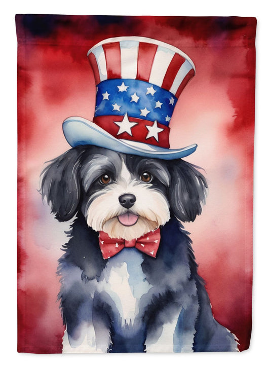Havanese Patriotic American House Flag Large Porch Sleeve Pole Decorative Outside Yard Banner Artwork Wall Hanging, Polyester, House Size, Multicolor