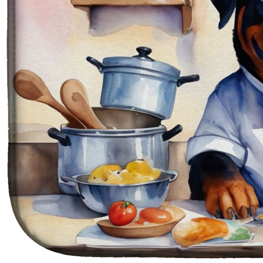 Rottweiler The Chef Dish Drying Mat Absorbent Dish Drying Mat Pad for Kitchen Counter Dish Drainer Mat for Countertop, 14 x 21", Multicolor