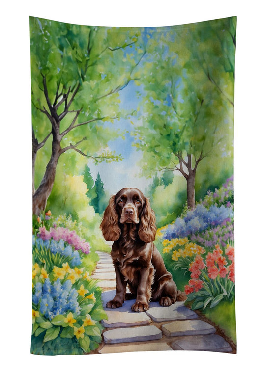Cocker Spaniel Spring Path Kitchen Towel Dish Cloths Guest Hand Towel Decorative Bathroom Towel for Face,Tea, Dishcloth, Kitchen and Bath