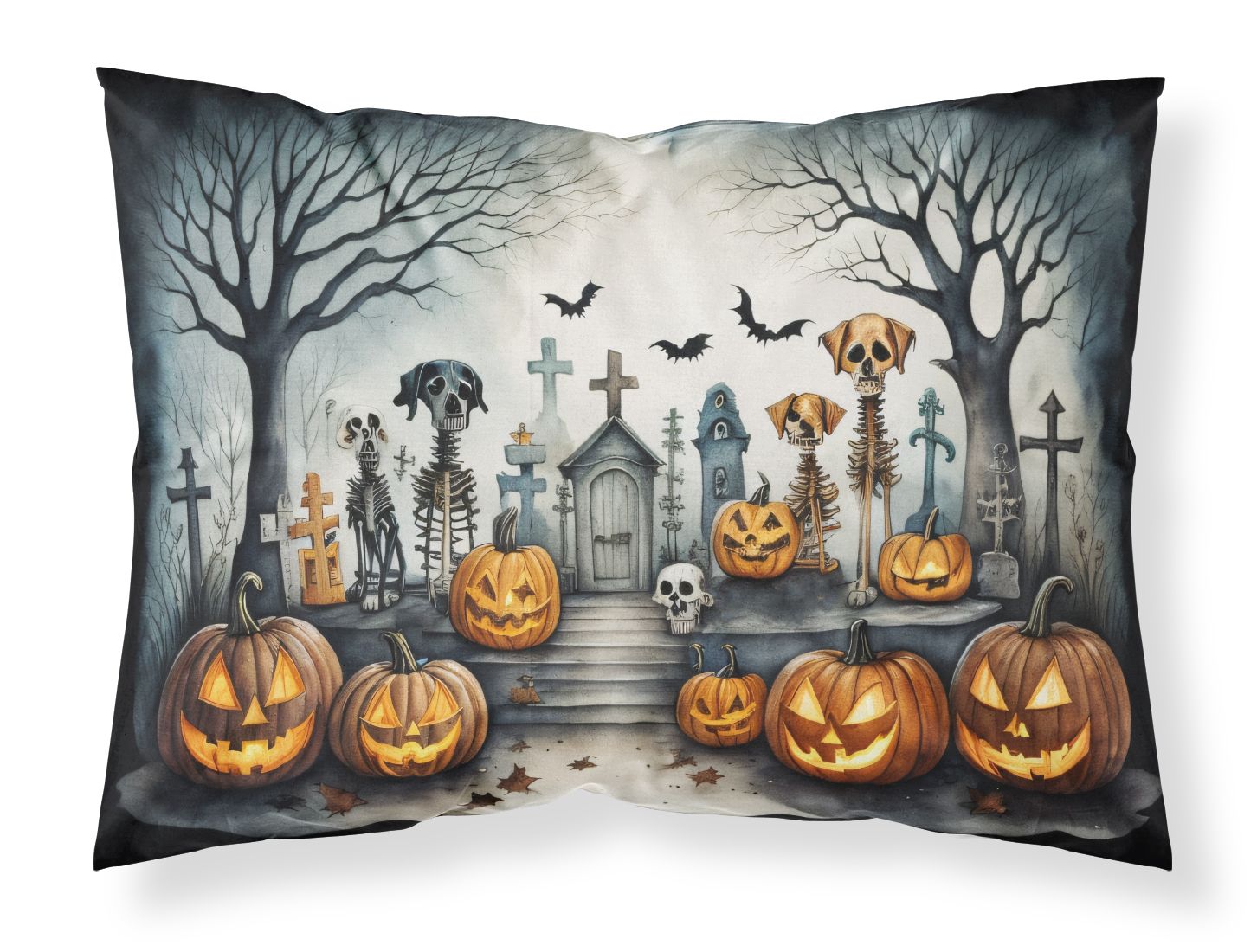 Pet Cemetery Spooky Halloween Standard Pillowcase Lightweight Super Soft Easy Care Decorative Artwork Pillowcase, Standard
