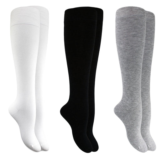Premium Bamboo Knee High Socks for Women 3 Pairs Long Dress Knee Socks