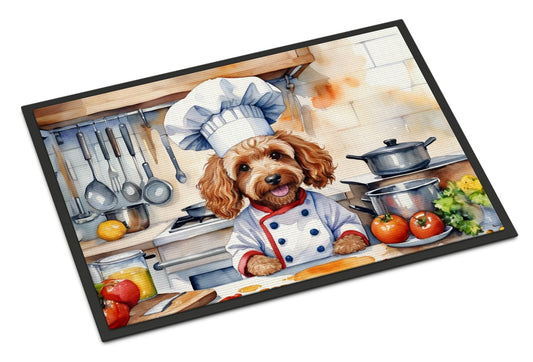 Cockapoo The Chef Doormat Front Door Mat Indoor Outdoor Rugs for Entryway, Non Slip Washable Low Pile, 24H X 36W