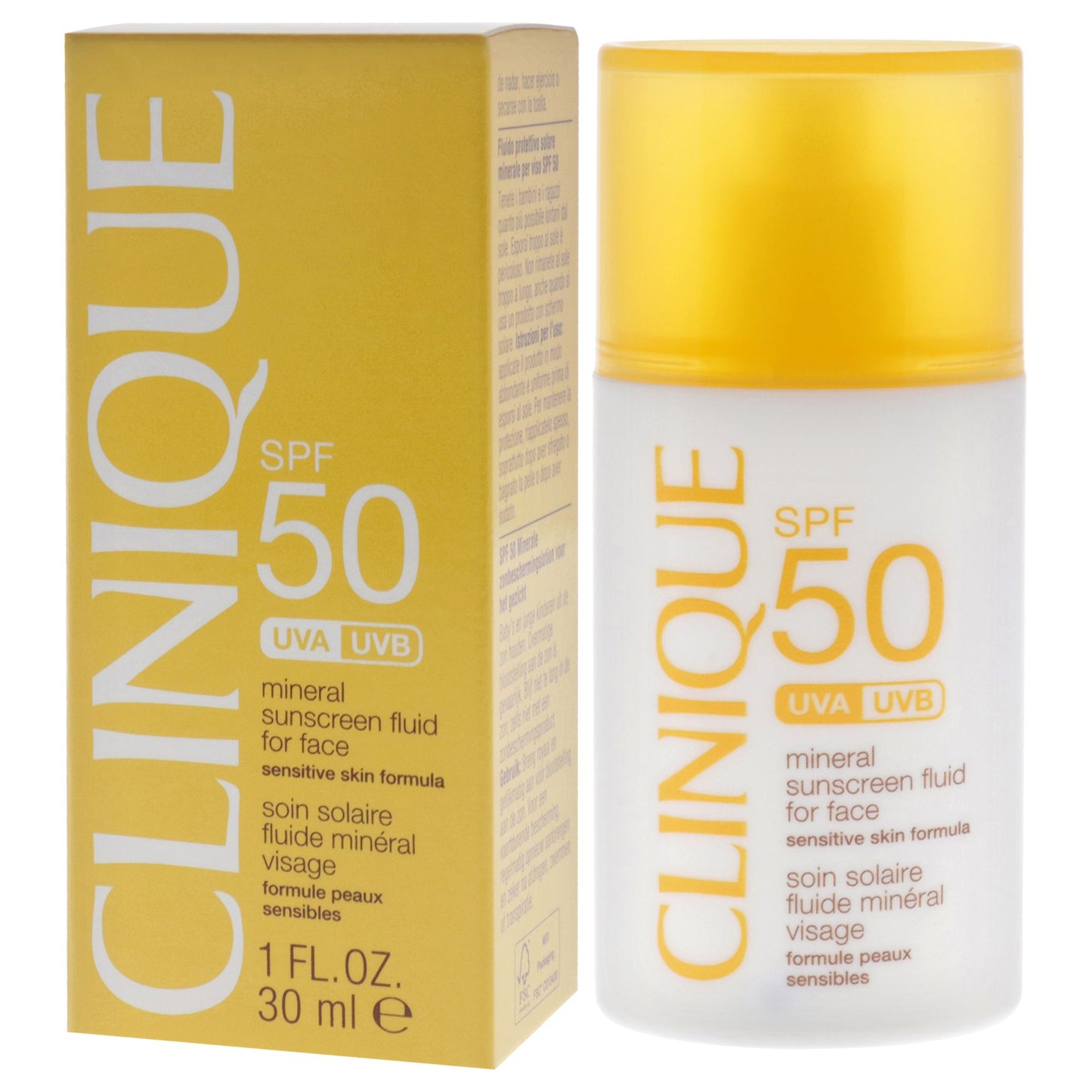 Mineral Sunscreen Fluid for Face SPF50 by Clinique for Women - 1 oz Sunscreen