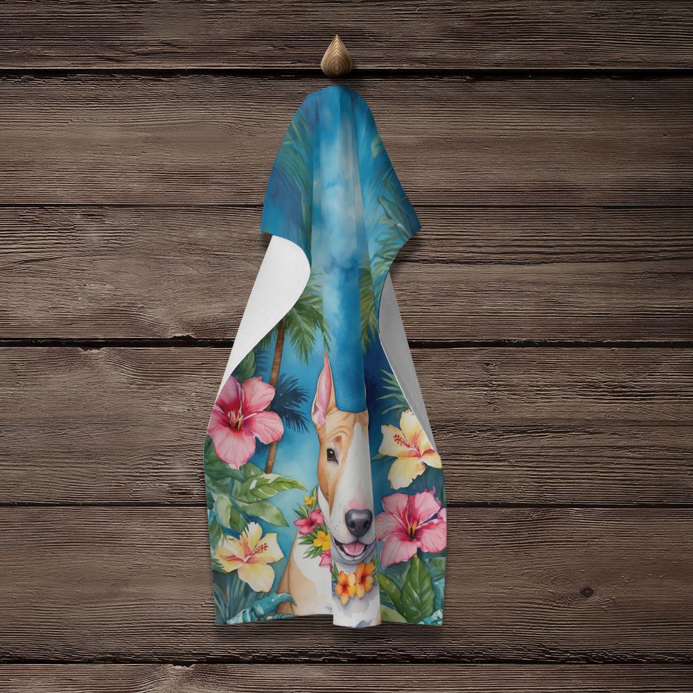 NEW English Bull Terrier Luau Kitchen Towel Dish Cloths Guest Hand Towel Decorative Bathroom Towel for Face,Tea, Dishcloth, Kitchen and Bath