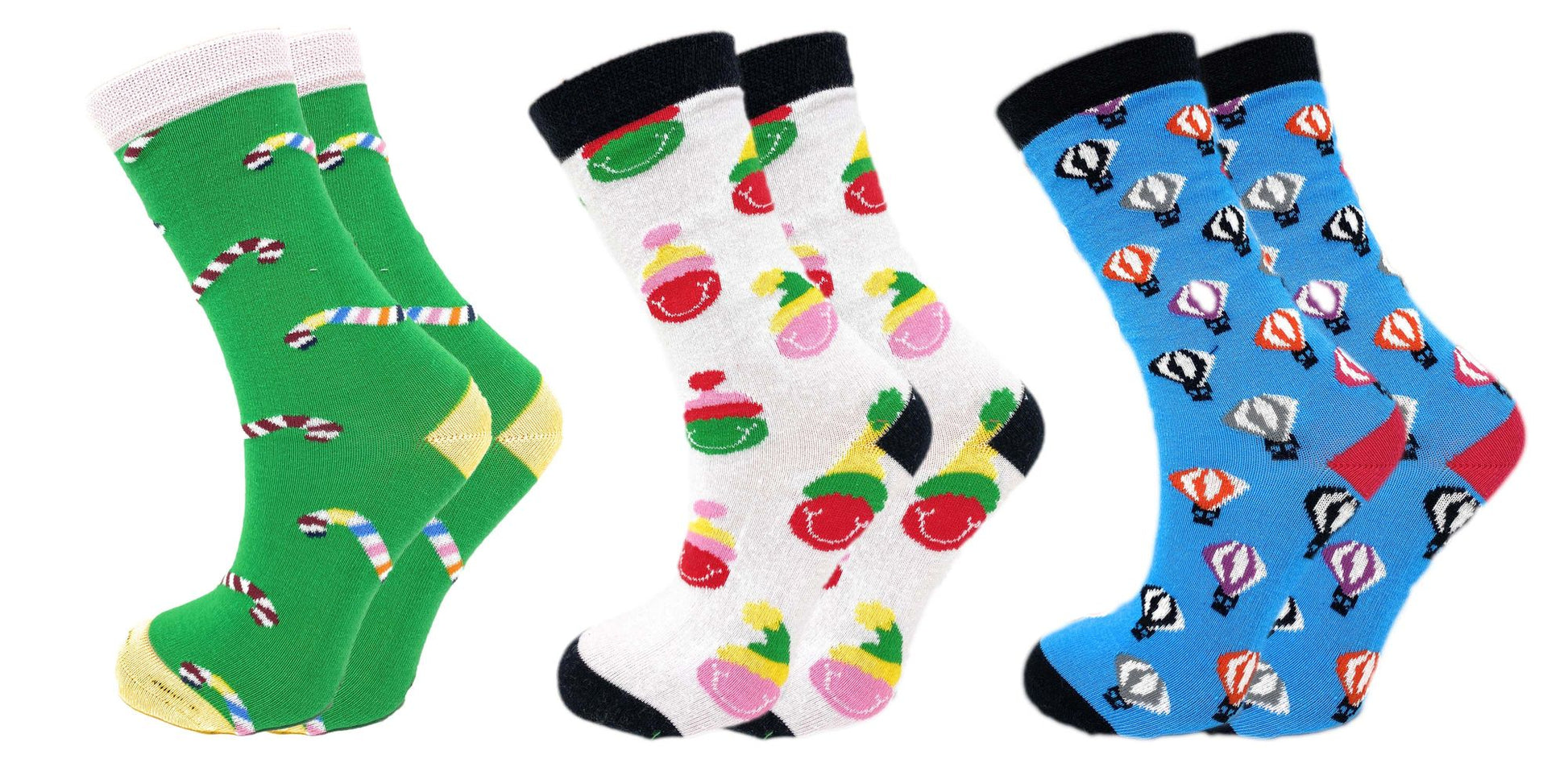 Colorful Funny Socks Novelty Crazy Cotton Crew Dress Socks 6 Pairs