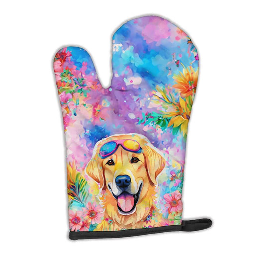 Yellow Labrador Hippie Dawg Oven Mitt Heat Resistant Thick Oven Mitt for Hot Pans and Oven, Kitchen Mitt Protect Hands, Cooking Baking Glove