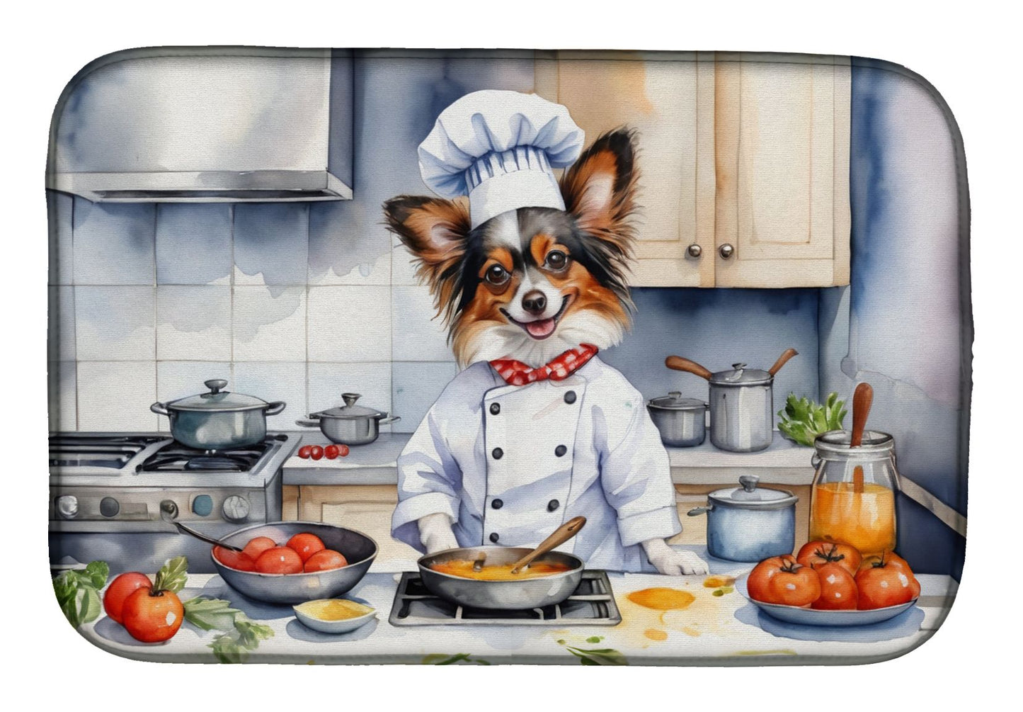 Papillon The Chef Dish Drying Mat Absorbent Dish Drying Mat Pad for Kitchen Counter Dish Drainer Mat for Countertop, 14 x 21", Multicolor