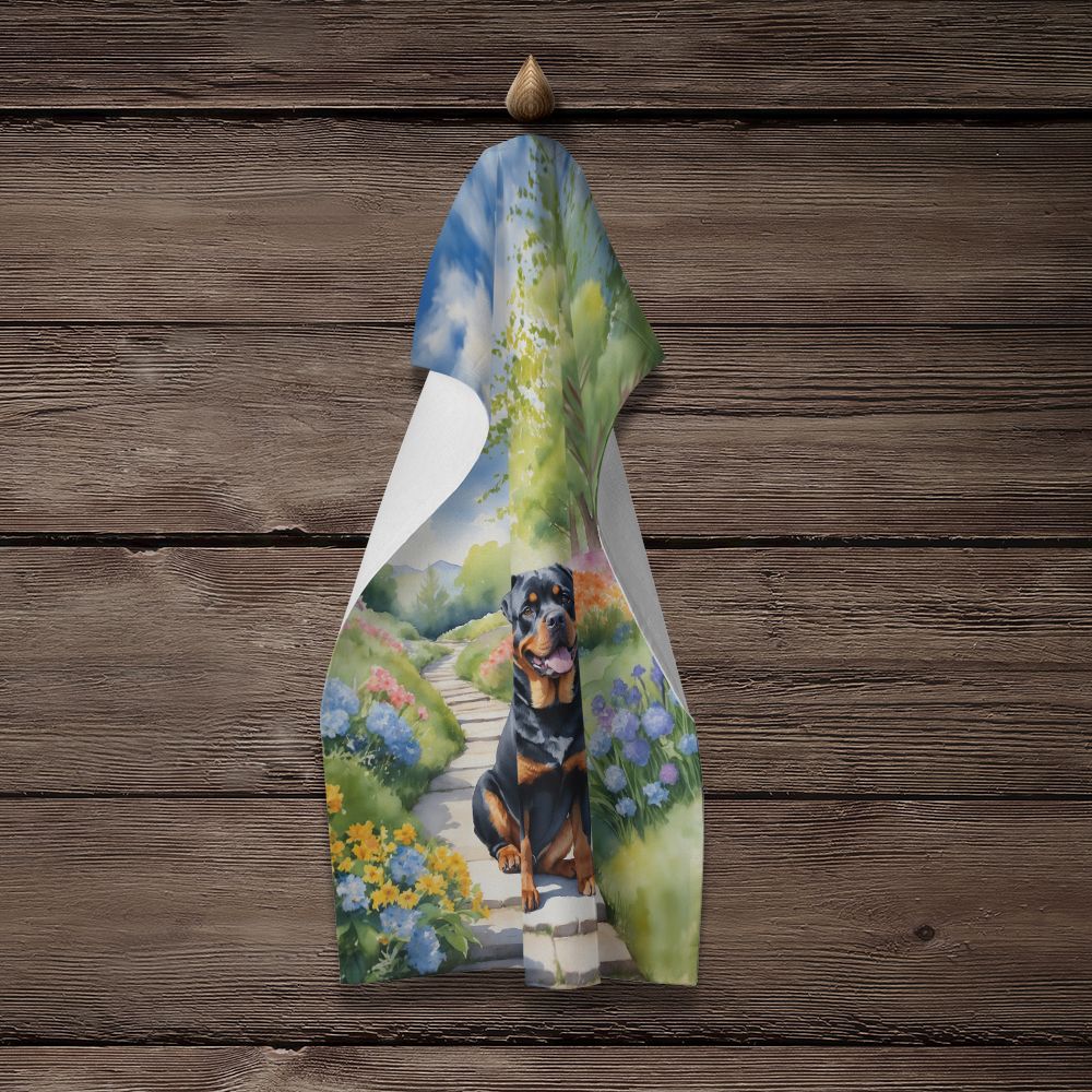 Rottweiler Spring Path Kitchen Towel Dish Cloths Guest Hand Towel Decorative Bathroom Towel for Face,Tea, Dishcloth, Kitchen and Bath