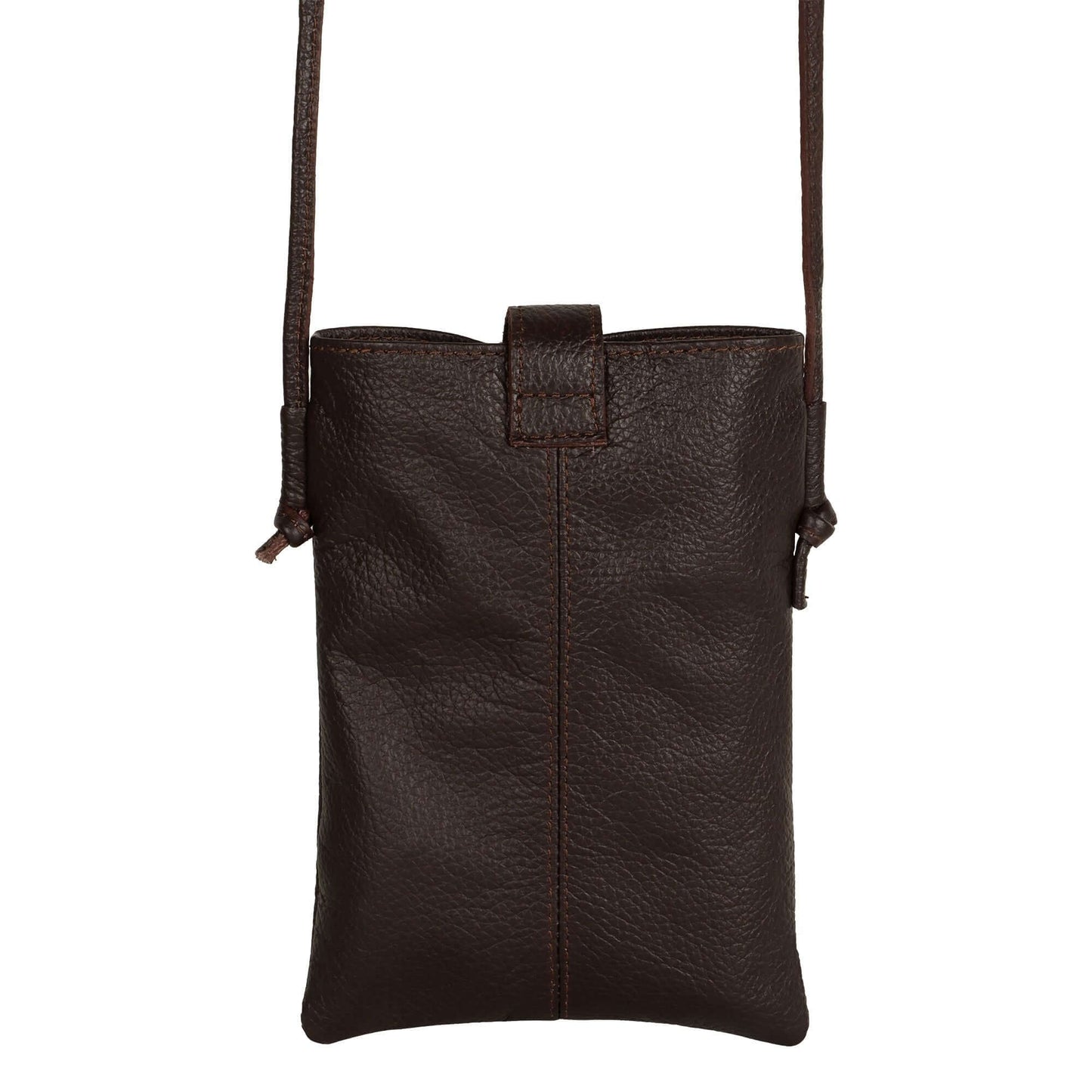Jennie Small crossbody bag w/ slim strap closure & tassel - Mahogany Brown