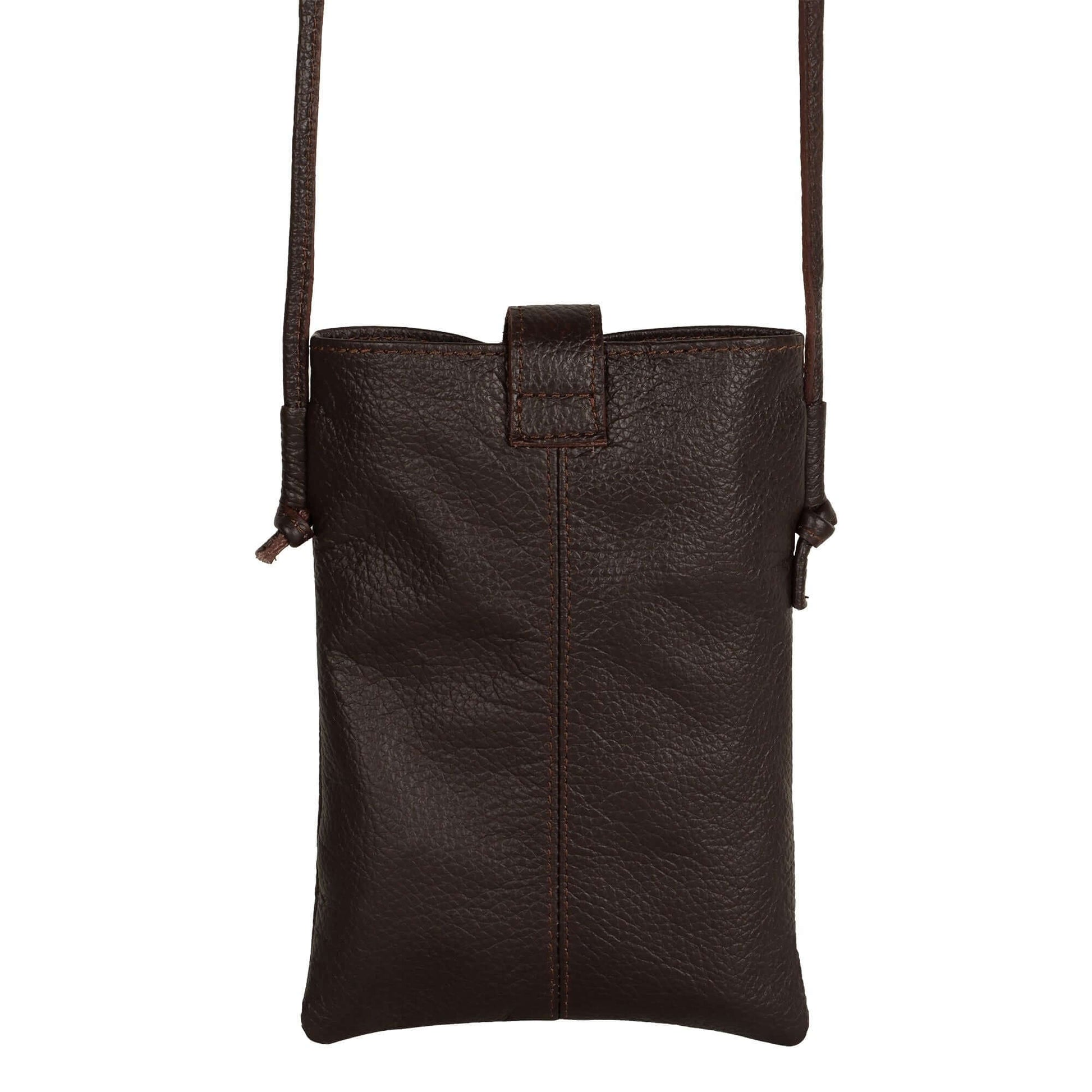Jennie Small crossbody bag w/ slim strap closure & tassel - Mahogany Brown