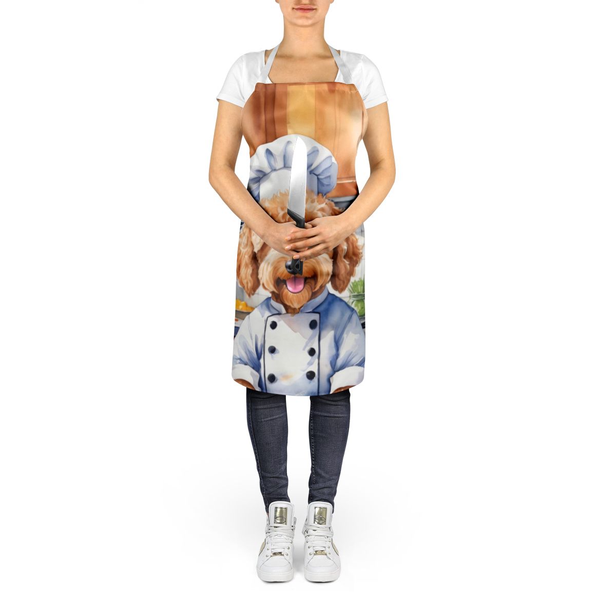 Goldendoodle The Chef Apron Cooking Kitchen Server Baking Crafts Gardening for Adult Women Men, Unisex, Large, Multicolor
