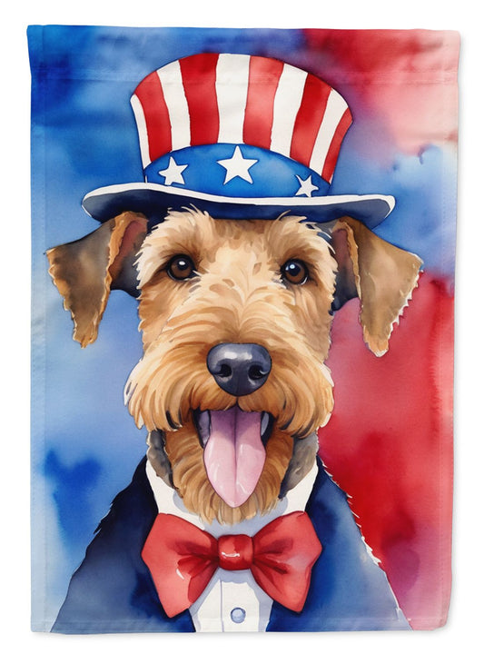 Airedale Terrier Patriotic American Garden Flag Mailbox Flag Decorative Yard Flag Banner Outside Patio Artwork Yard Flower Beds, Garden Size, Multicolor