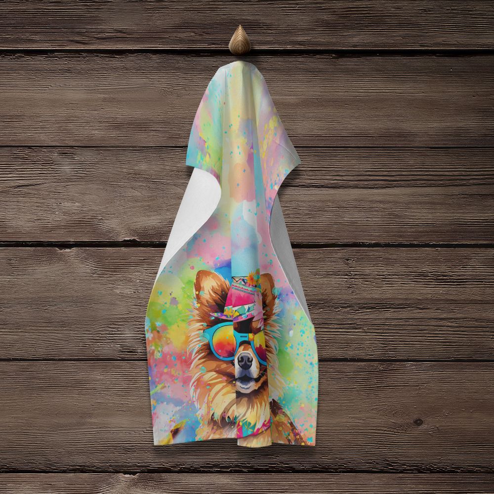 Pomeranian Hippie Dawg Kitchen Towel Dish Cloths Guest Hand Towel Decorative Bathroom Towel for Face,Tea, Dishcloth, Kitchen and Bath
