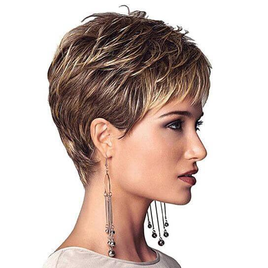 Women Fashion Short Haircut Shag Short Curly Ombre Wig with Cap Party Club - Clothes For Her Online Store