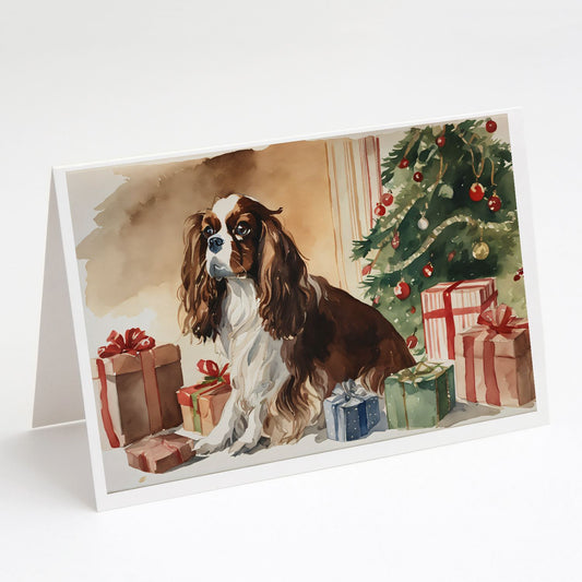 Cavalier Spaniel Christmas Greeting Cards Pack of 8 Blank Cards with Envelopes Whimsical A7 Size 5x7 Blank Note Cards