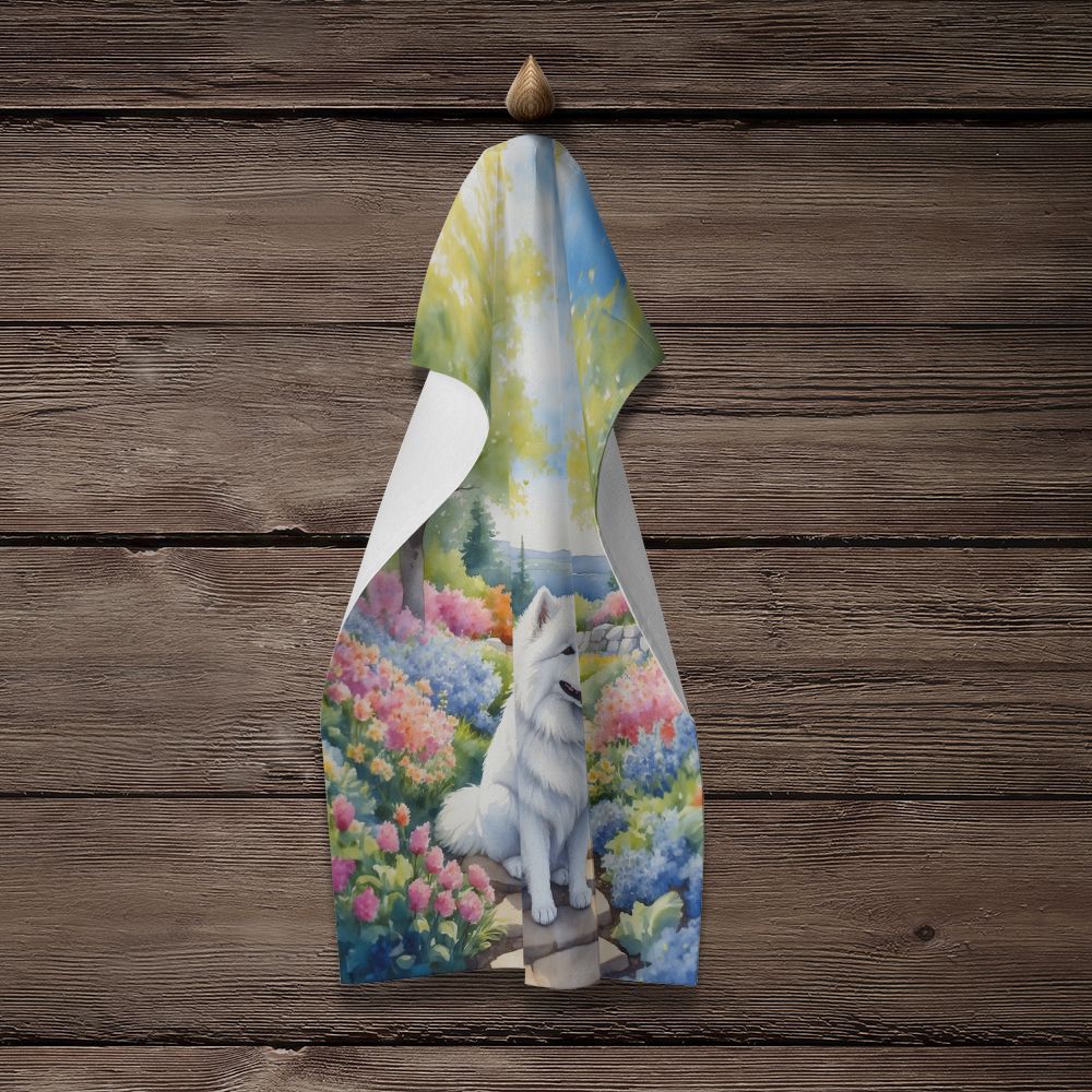 Samoyed Spring Path Kitchen Towel Dish Cloths Guest Hand Towel Decorative Bathroom Towel for Face,Tea, Dishcloth, Kitchen and Bath