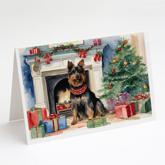 Australian Terrier Christmas Greeting Cards Pack of 8 Blank Cards with Envelopes Whimsical A7 Size 5x7 Blank Note Cards