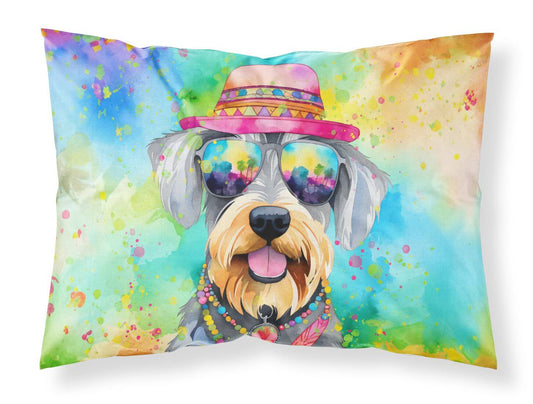 Schnauzer Hippie Dawg Standard Pillowcase Lightweight Super Soft Easy Care Decorative Artwork Pillowcase, Standard