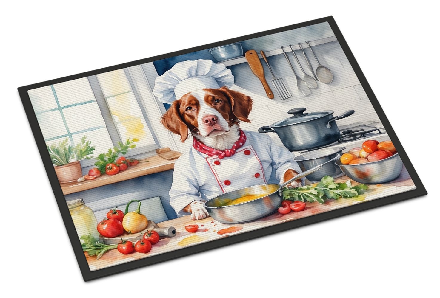NEW Brittany Spaniel The Chef Doormat Front Door Mat Indoor Outdoor Rugs for Entryway, Non Slip Washable Low Pile, 18H X 27Whttps://crov.micstatic.com/static/doba-components/img/bot.gif