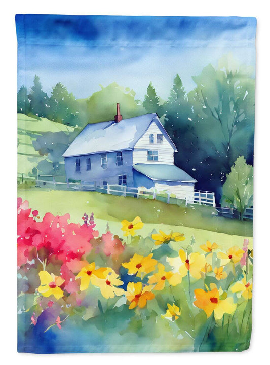 Massachusetts Mayflowers in Watercolor Garden Flag Mailbox Flag Decorative Yard Flag Banner Outside Patio Artwork Yard Flower Beds, Garden Size, Multicolor