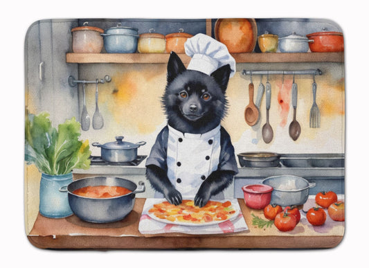 Schipperke The Chef Memory Foam Kitchen Mat Machine Washable Anti-Fatigue Mat Cushion Comfort Bath Mat or Kitchen Rug