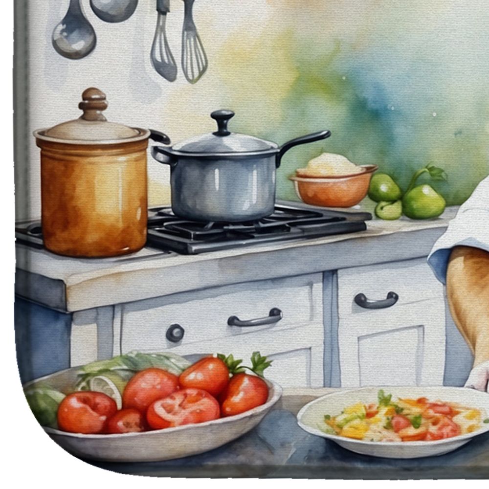 English Bulldog The Chef Dish Drying Mat Absorbent Dish Drying Mat Pad for Kitchen Counter Dish Drainer Mat for Countertop, 14 x 21", Multicolor