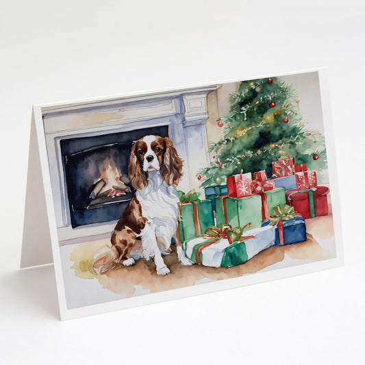 Cavalier Spaniel Christmas Greeting Cards Pack of 8 Blank Cards with Envelopes Whimsical A7 Size 5x7 Blank Note Cards